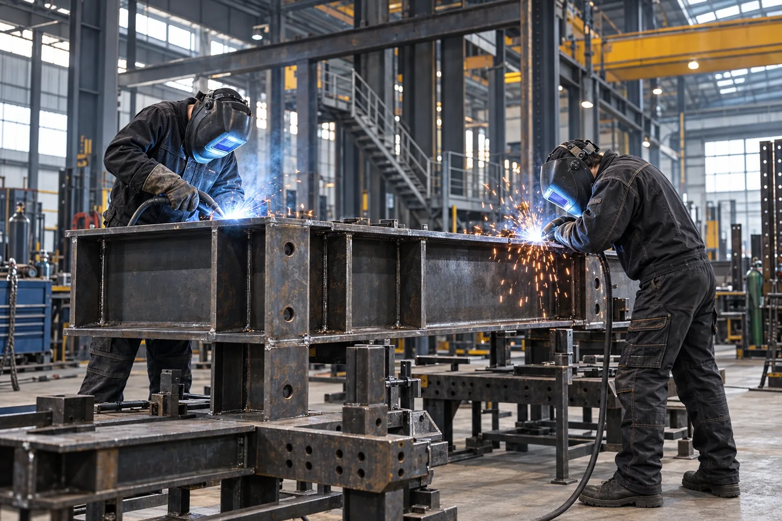 Welders working on steel structures