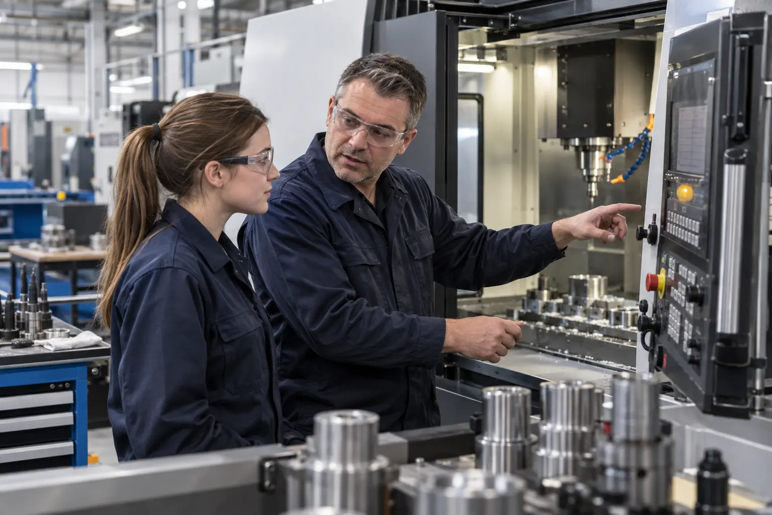 Team training on the production floor