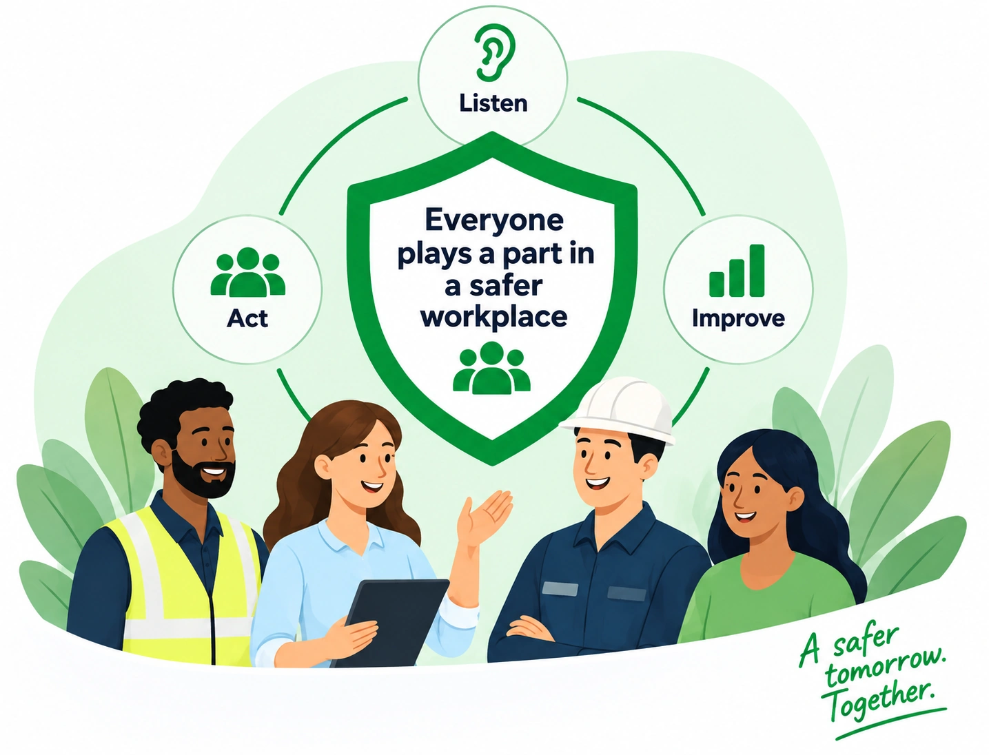 Everyone plays a part in a safer workplace — listen, act and improve together