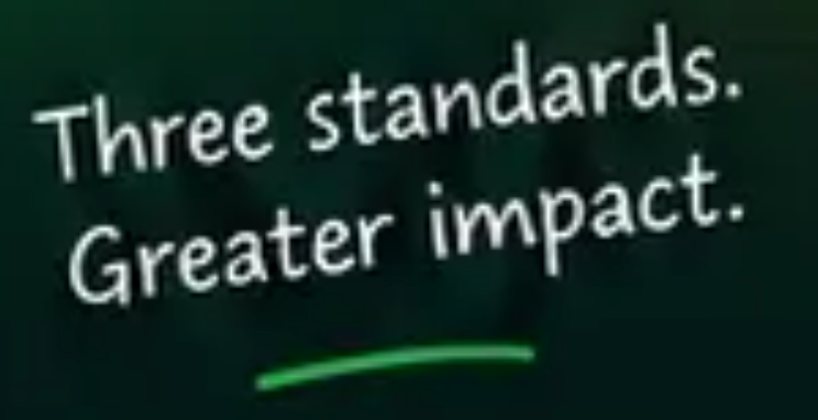 Three standards. Greater impact.