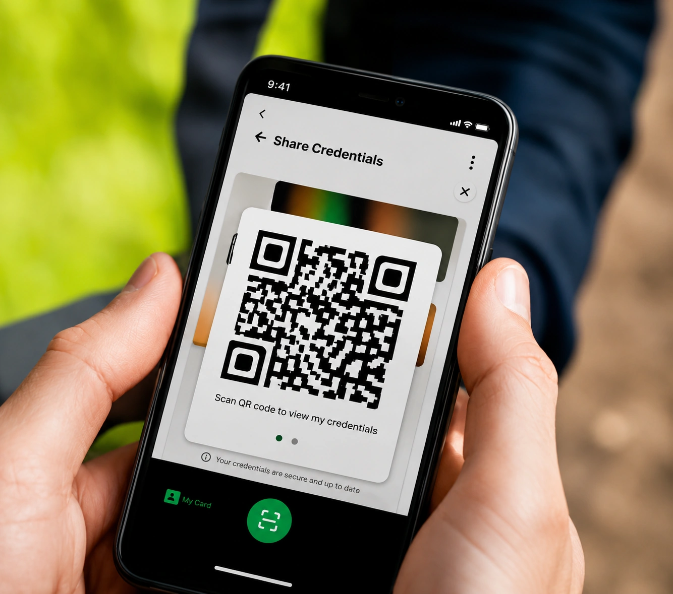 Contractor scanning PandaPass QR code