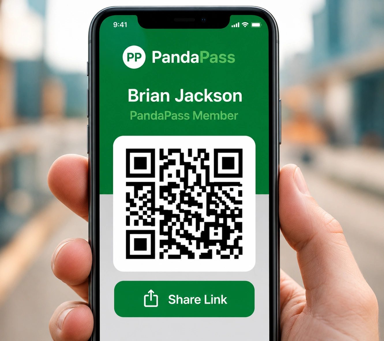 Worker sharing PandaPass QR code